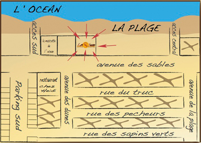 Ecole de surf la sud plan d'accès 